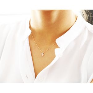 Collar Cruz con 6 diamantes - Photo 1