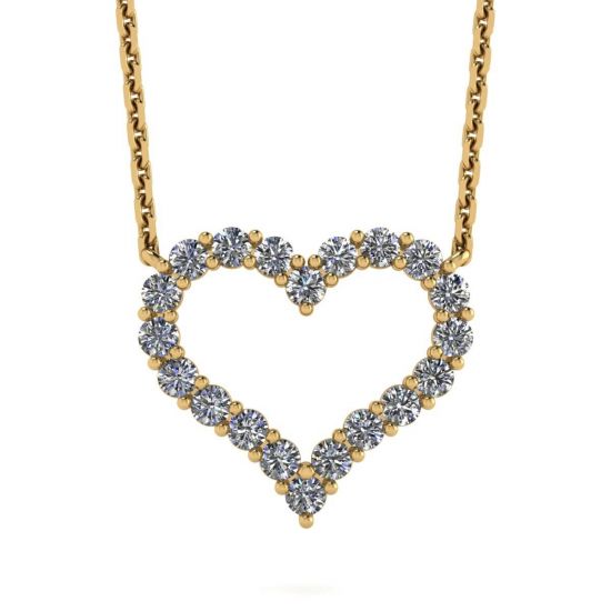 Collar Corazón de Diamantes en Oro Amarillo 18K, Image 1