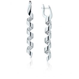 Pendientes Largos con Diamantes 0,88 ct - Colección Ruban Pendientes Largos con Diamantes 0,88 ct - Colección Ruban