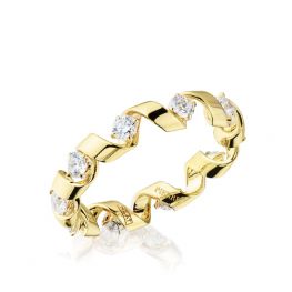 Anillo con Diamantes de 0,64 ct en Oro Amarillo de 18K - Colección Ruban