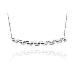 Collar Gran Sonrisa en Oro Blanco 18K - Colección Ruban