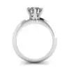 Anillo de compromiso de 6 puntas con diamantes redondos en oro blanco, Image 2