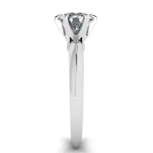 Anillo de compromiso de 6 puntas con diamantes redondos en oro blanco - Photo 2