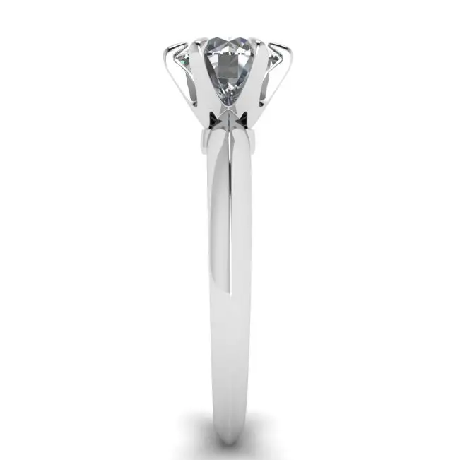 Anillo de compromiso de 6 puntas con diamantes redondos en oro blanco - Photo 2