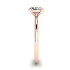 Anillo solitario clásico con diamante ovalado en oro rosa - Photo 2