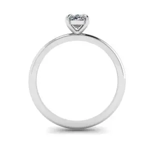 Anillo Solitario Clásico con Diamante Ovalado en Oro Blanco - Photo 1