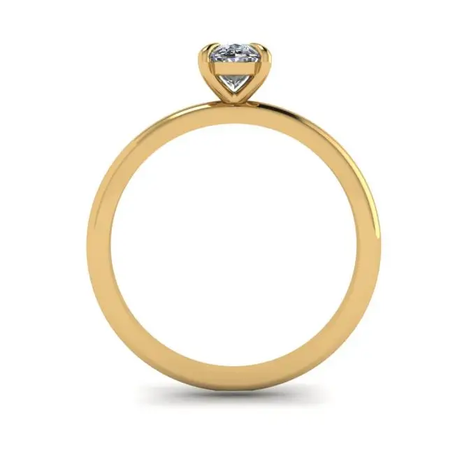 Anillo Solitario Clásico con Diamante Ovalado en Oro Amarillo - Photo 1