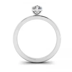 Anillo solitario clásico con diamantes y pera - Photo 1