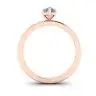 Anillo clásico con solitario de diamante y pera en oro rosa, Image 2