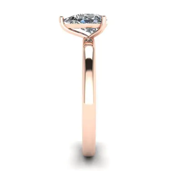 Anillo clásico con solitario de diamante y pera en oro rosa,  Ampliar imagen 3