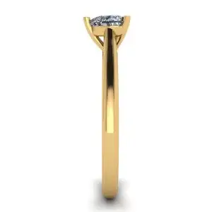 Anillo Solitario Corazón Diamante Clásico Oro Amarillo - Photo 2