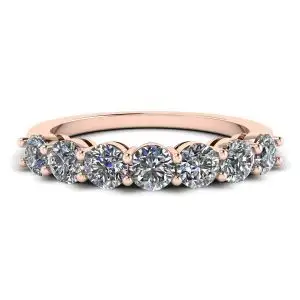 Anillo de diamantes Eternal Seven Stone en oro rosa de 18 quilates