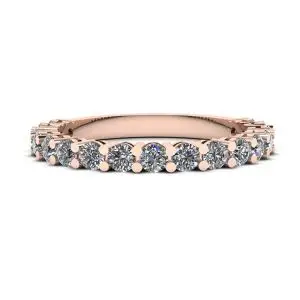 Anillo de 17 diamantes en oro rosa de 18 quilates