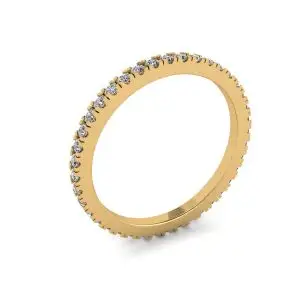 Anillo de eternidad clásico de diamantes pequeños en oro amarillo de 18 k - Photo 3