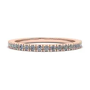 Anillo de eternidad clásico de diamantes pequeños en oro rosado de 18 k