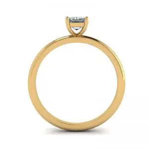 Anillo Diamante Talla Esmeralda Oro Amarillo - Photo 1