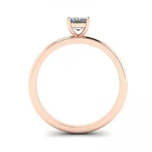 Anillo Diamante Talla Esmeralda Oro Rosa - Photo 1