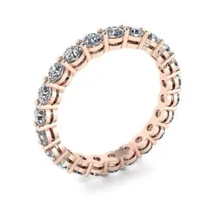 Anillo de eternidad clásico de diamantes de 3 mm en oro rosa - Photo 3