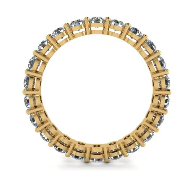 Anillo de eternidad clásico de diamantes de 3 mm en oro amarillo - Photo 1