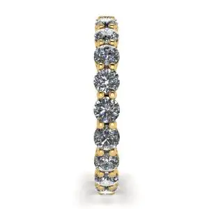 Anillo de eternidad clásico de diamantes de 3 mm en oro amarillo - Photo 2