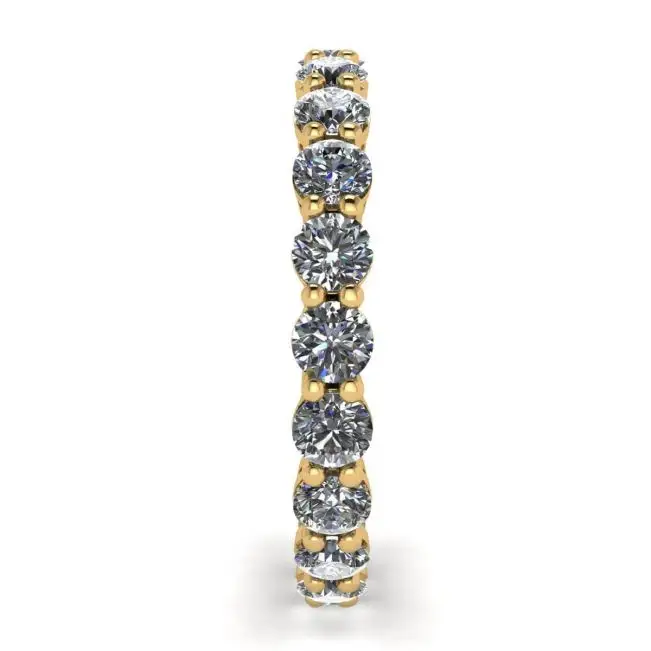 Anillo de eternidad clásico de diamantes de 3 mm en oro amarillo - Photo 2