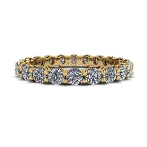 Anillo de eternidad clásico de diamantes de 3 mm en oro amarillo