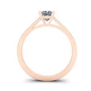 Anillo de diamantes de talla princesa en oro rosa de 18 quilates - Photo 1