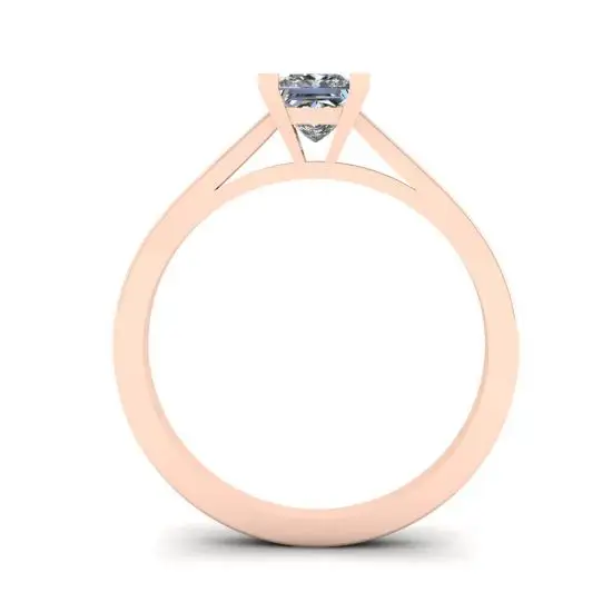 Anillo de diamantes de talla princesa en oro rosa de 18 quilates,  Ampliar imagen 2