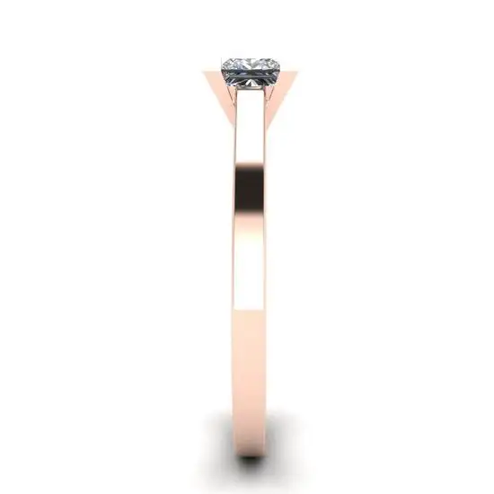 Anillo de diamantes de talla princesa en oro rosa de 18 quilates,  Ampliar imagen 3