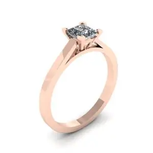 Anillo de diamantes de talla princesa en oro rosa de 18 quilates - Photo 3