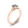 Anillo de diamantes de talla princesa en oro rosa de 18 quilates, Image 4