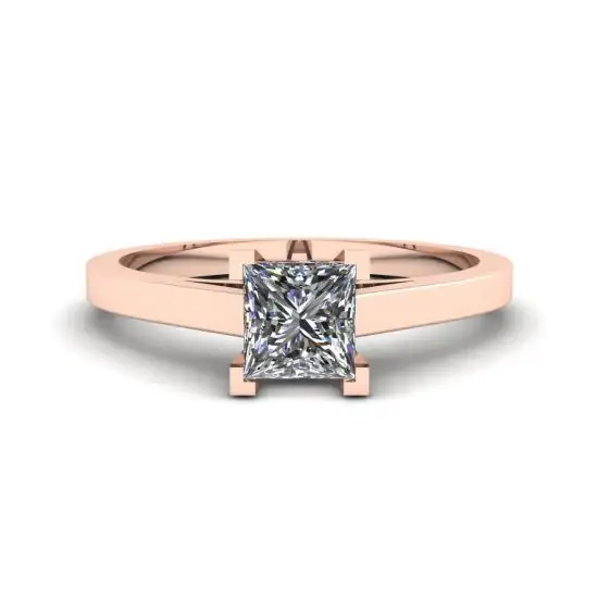 de diamantes de talla princesa en oro rosa de 18 quilates Estilo 2912R Joyeria PIERRE entrega en Mexico