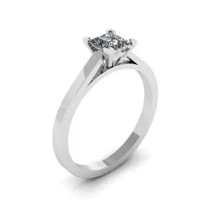 Anillo de diamantes de talla princesa en oro blanco de 18 quilates - Photo 3