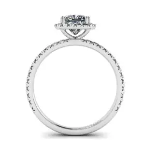 Anillo de compromiso con halo de diamantes de talla cojín - Photo 1