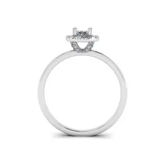 Anillo de compromiso con halo de diamantes ovalados - Photo 1