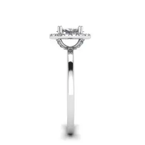 Anillo de compromiso con halo de diamantes ovalados - Photo 2
