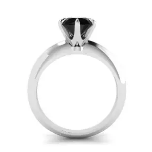 Anillo de compromiso con diamante negro de 1 quilate - Photo 1