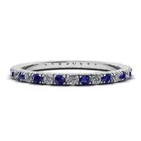 Anillo de eternidad de diamantes y zafiros con pavé Riviera