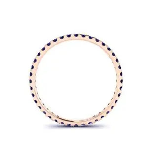 Anillo de eternidad con pavé de zafiros Riviera en oro rosa - Photo 1