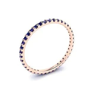 Anillo de eternidad con pavé de zafiros Riviera en oro rosa - Photo 3