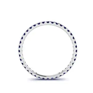 Anillo de eternidad de zafiros con pavé Riviera en oro blanco - Photo 1