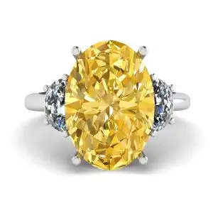 Anillos de compromiso de diamantes amarillos entrega en Mexico