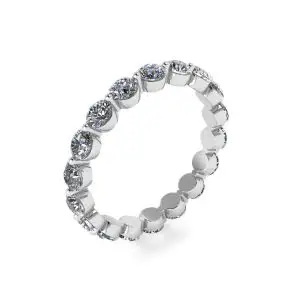 Anillo de eternidad de diamantes de 3 mm Punta compartida - Photo 3