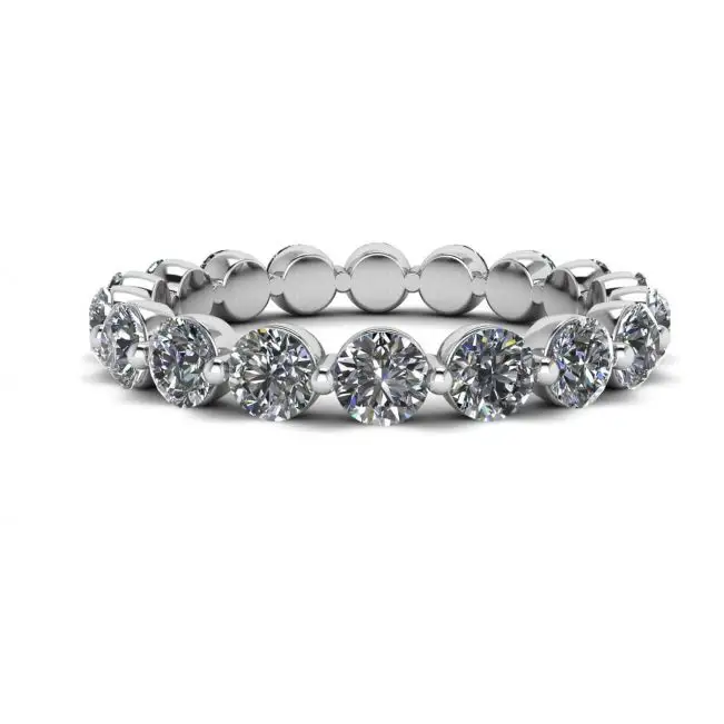 Anillo de eternidad de diamantes de 3 mm Punta compartida