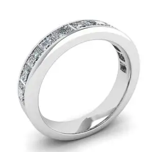 Anillo de eternidad con diamantes talla princesa en oro blanco - Photo 3