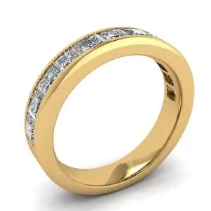 Anillo de eternidad con diamantes de talla princesa en oro amarillo - Photo 3