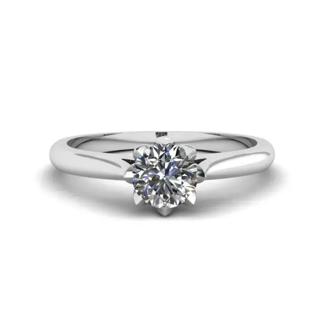 Anillo de compromiso de diamantes de loto