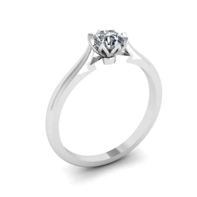 Anillo de compromiso de diamantes de loto - Photo 3