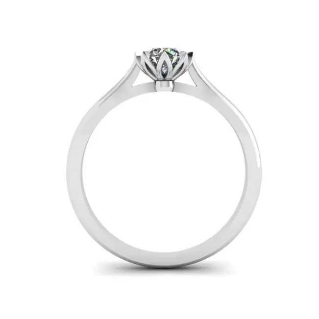 Anillo de compromiso de diamantes de loto - Photo 1