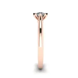 Anillo de compromiso de diamantes de loto en oro rosa - Photo 2